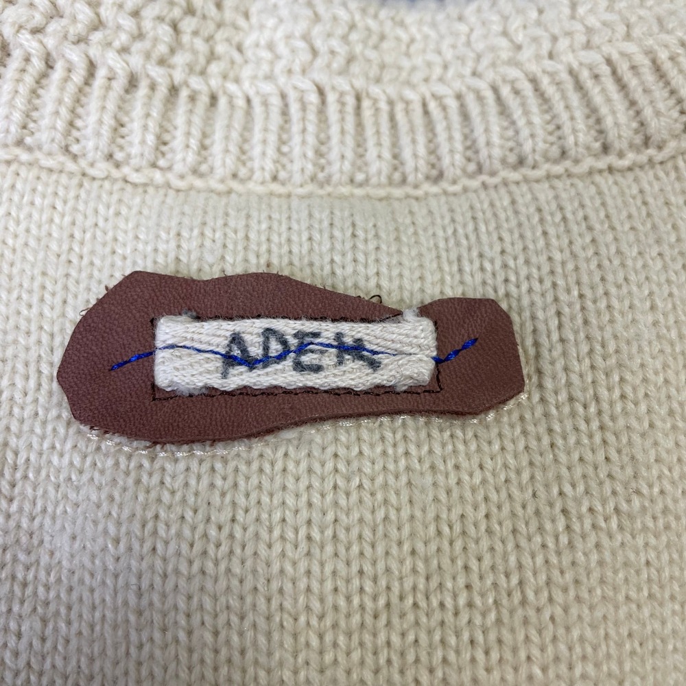 ADER Error Ivory Wool Knit Bluessom Flower Sweater Size A2 FW2020 - Picture 6 of 16